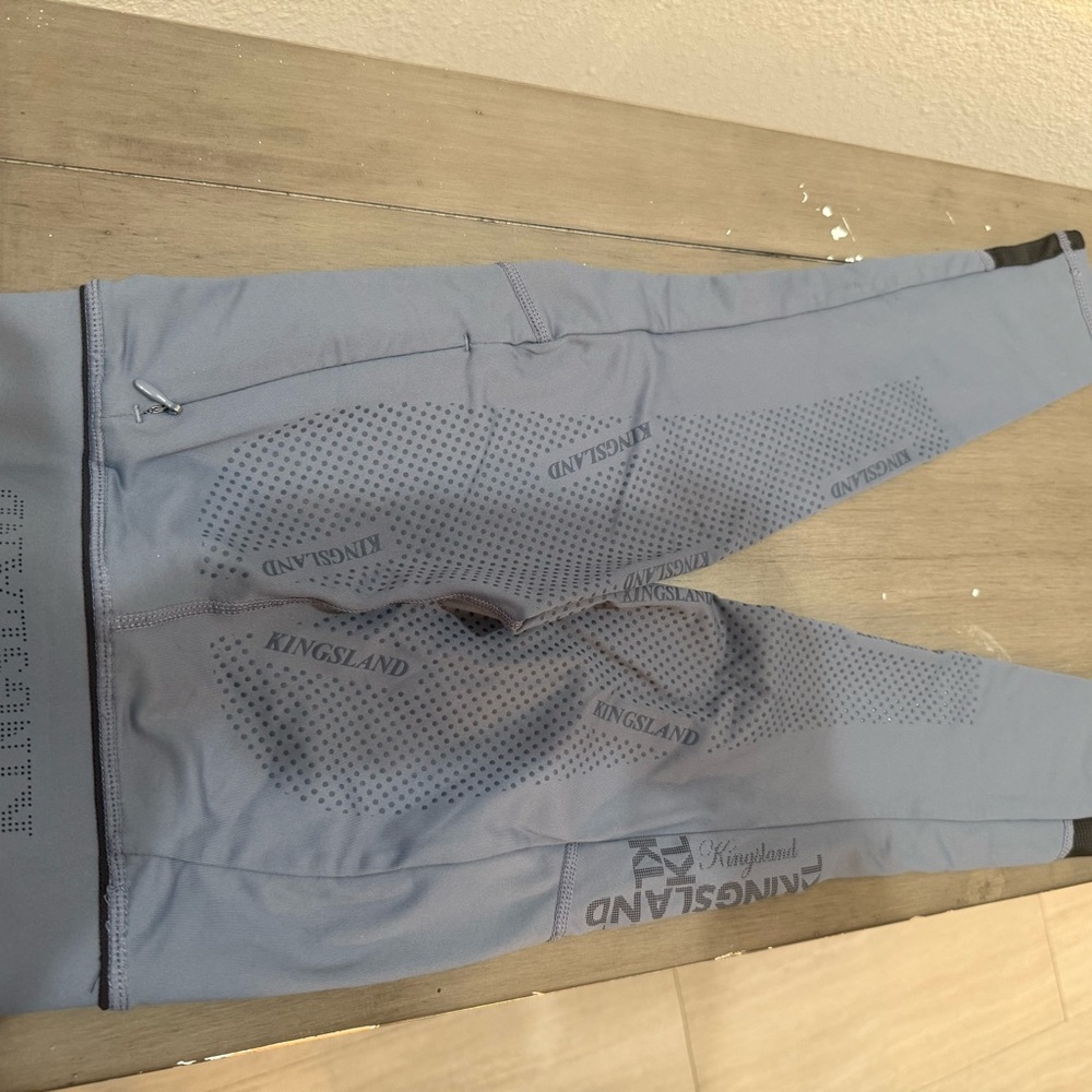 Kids' Blue Gray Riding Tights